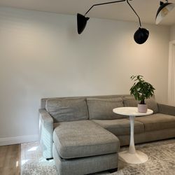 West Elm Grey 3 Seater Couch, Pullout Bed & Storage