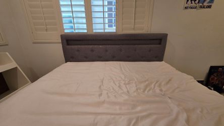 Free Ikea Queen bed headboard, frame and 4 under bed drawers