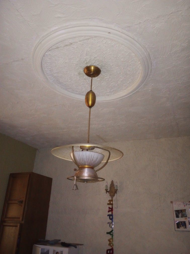 Vintage Light Fixture - Adjustable Height