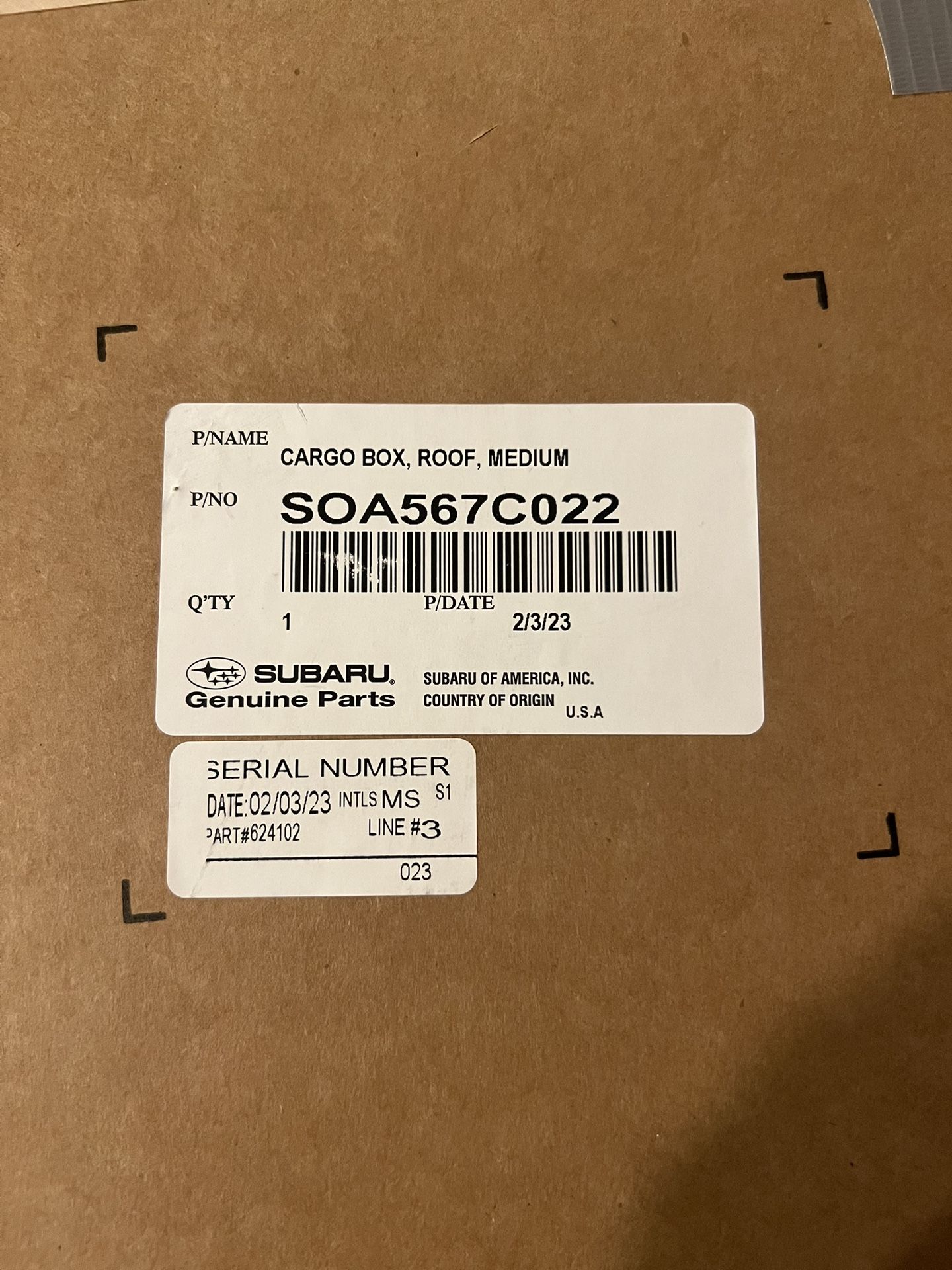 Thule Cargo Carrier Part Number SOA567C022 for Sale in Federal Way, WA
