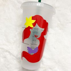Little mermaid Ariel Starbucks cold cup