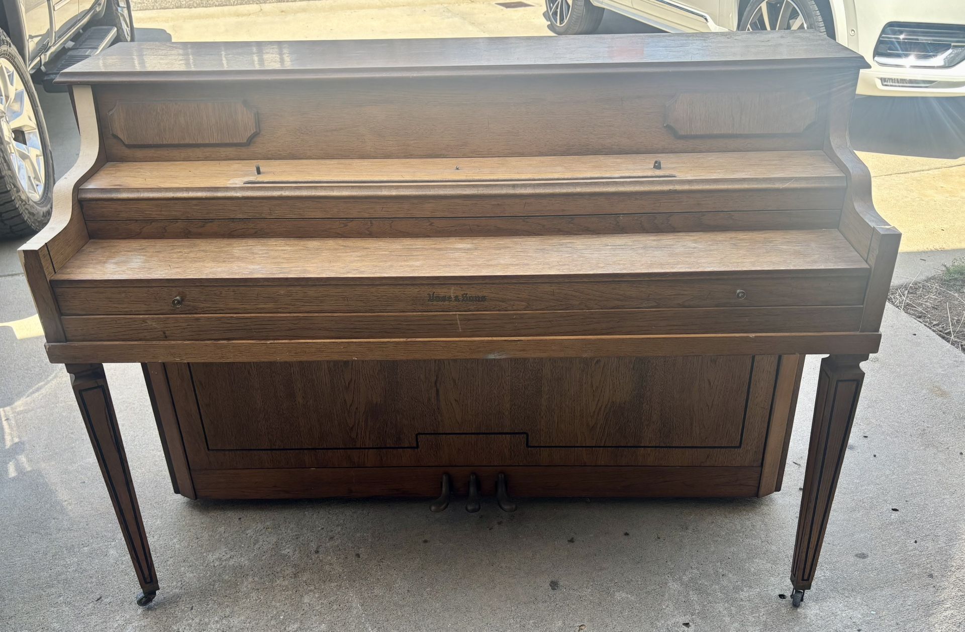 Vose & Sones Upright piano & Stool Free