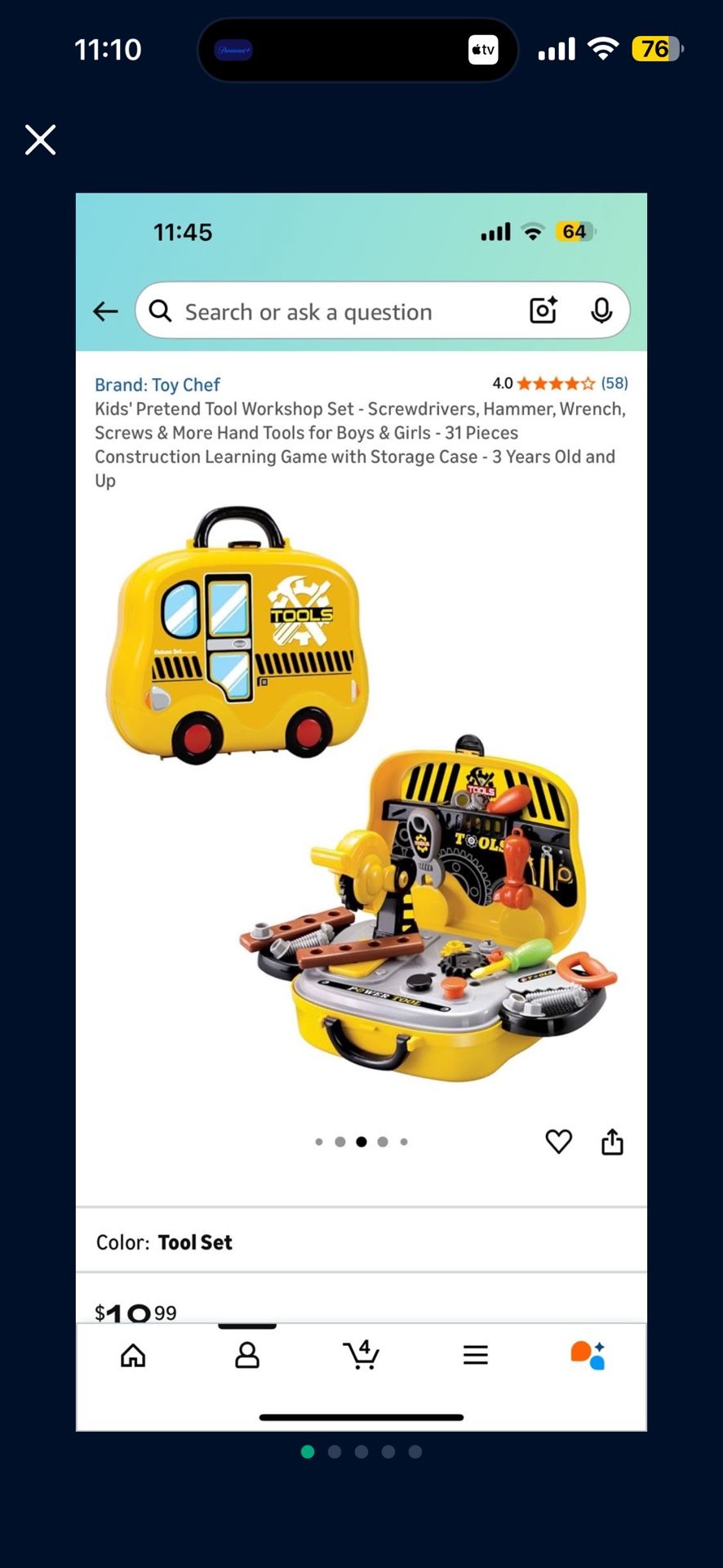 Brand New Kids' Pretend Tool Workshop Set - Screwdrivers, Hammer, Wrench, Screws & More Hand Tools for Boys & Girls - 31 Pieces Construction Learning