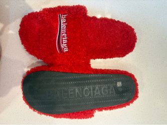 Balenciaga furry slides