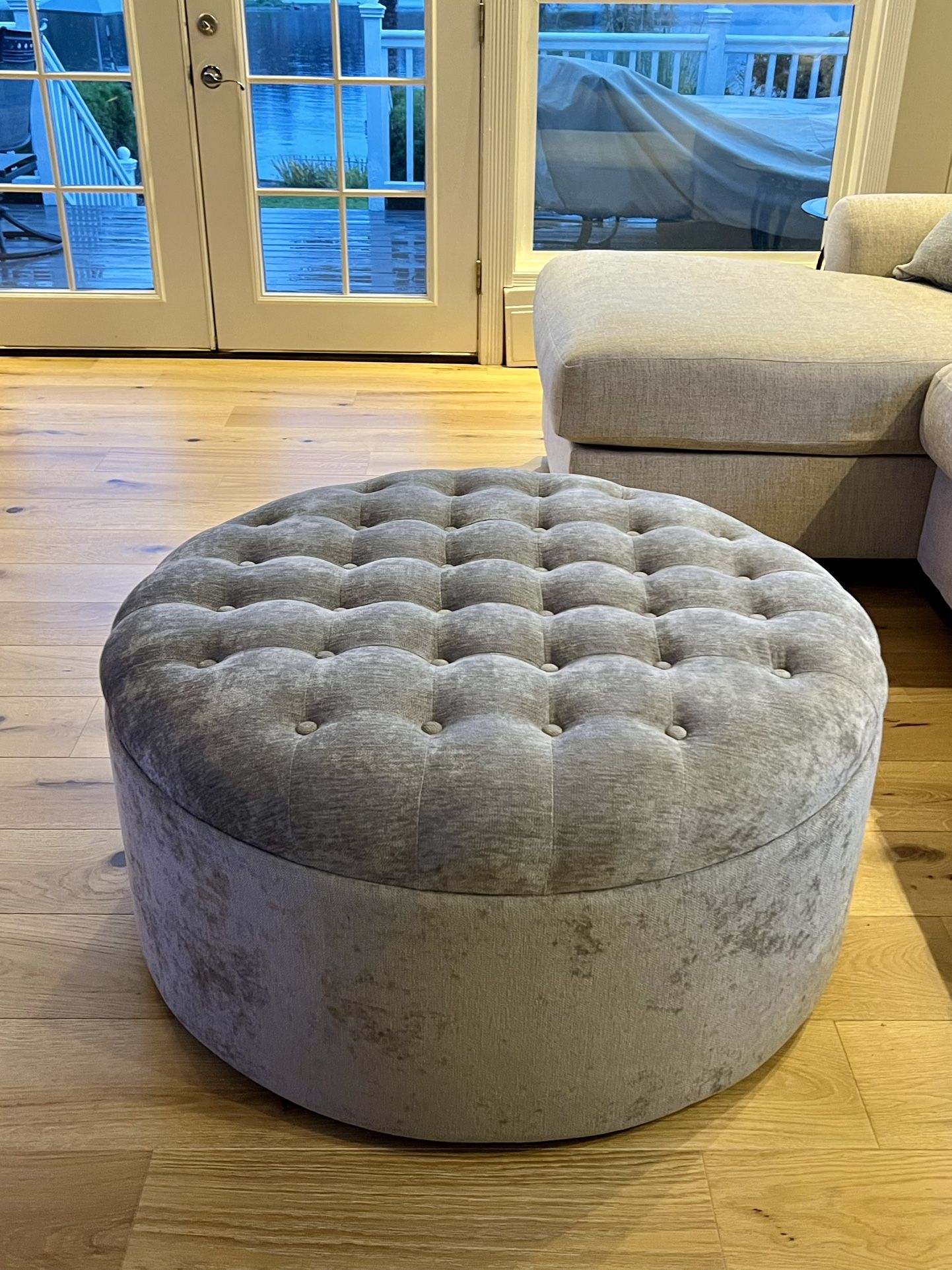 Brand New Gray Ottoman