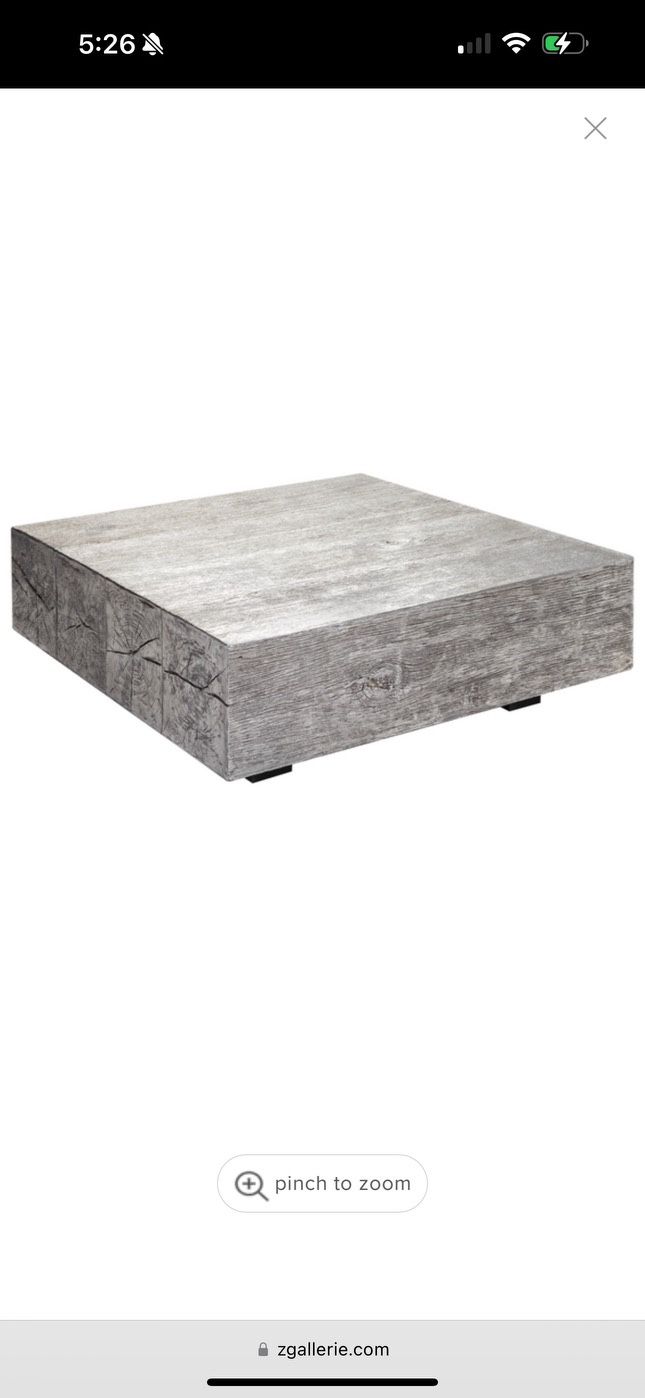 Silver “timber” Coffee Table - Original Price $1199.00