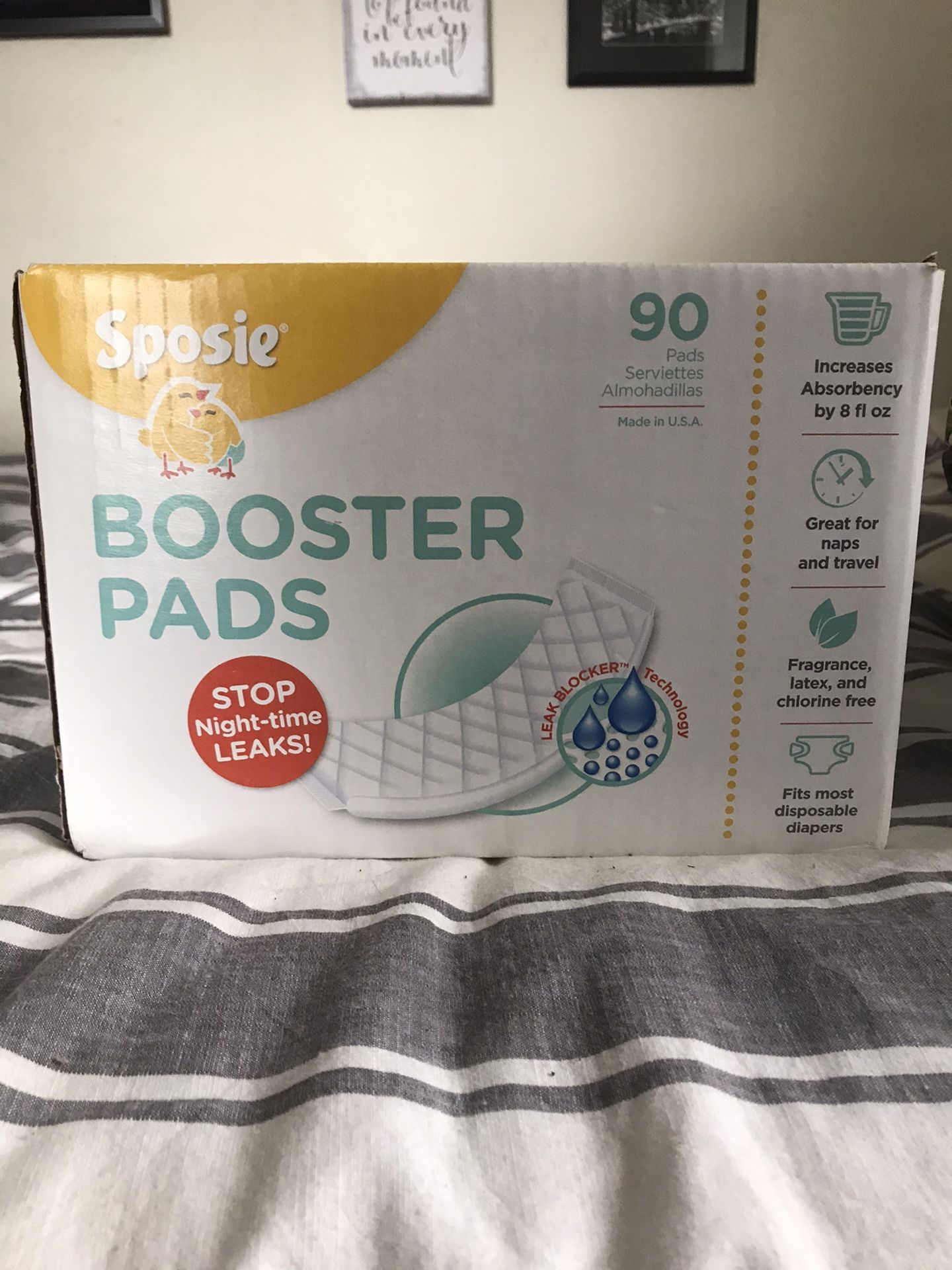 Booster pads for inside of baby diapers