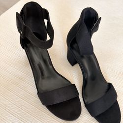 Black Suede Like Material Size 8.5