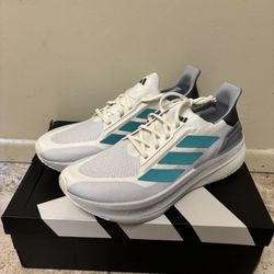 Adidas Ultra Boost 5X White Pure Teal Mens Running JI3244 NEW Sz 12