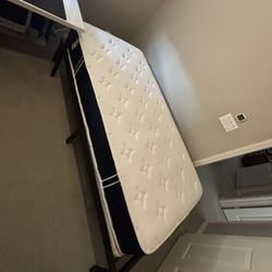 Clean Twin Sized Mattress + Bed frame  ($100 For Both)