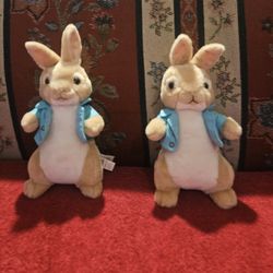 EASTER  TY  BEANIE  BABIES  SET  OF PETER  RABBIT  BUNNY  RABBIT  PLUSH  TOY  APROX  6"INCHES  PRE-OWNED IN GOOD CONDITION  