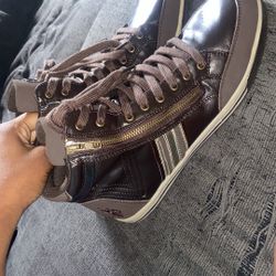 U.S. Polo Assn. Brown and Gold Sneakers with Suede and Leather