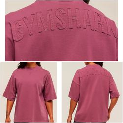 Gymshark Power Washed Oversized T-Shirt Reset Pink/Acid Wash Wn's Size Large New