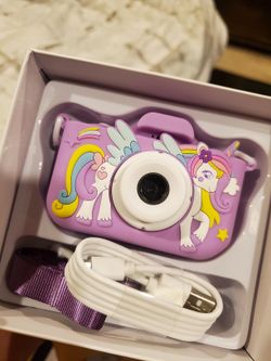 Kids Digital Camera Unicorn Purple - Toddler Camera With Strap & USB Cable