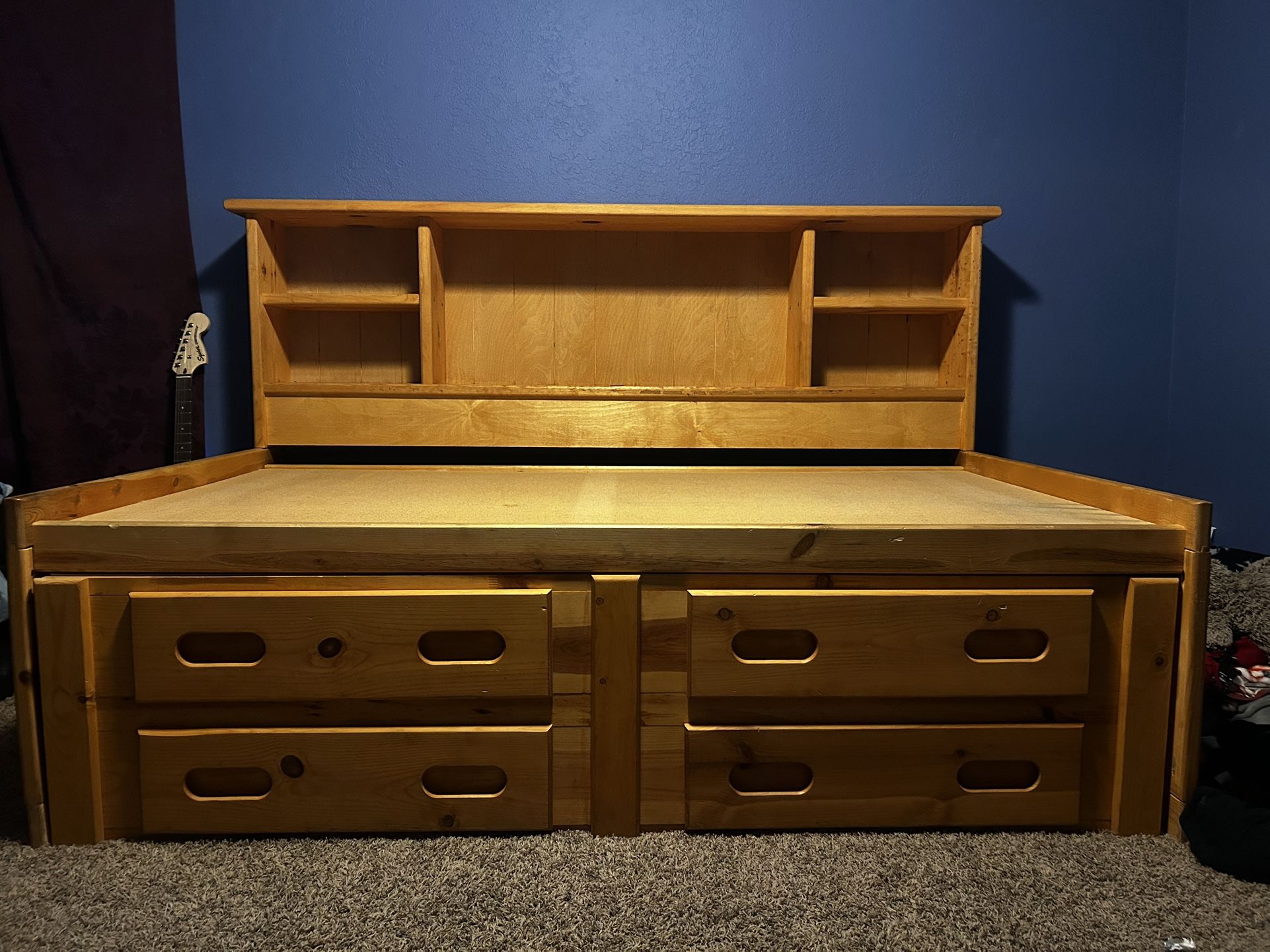 Bed Frame with Shelves 