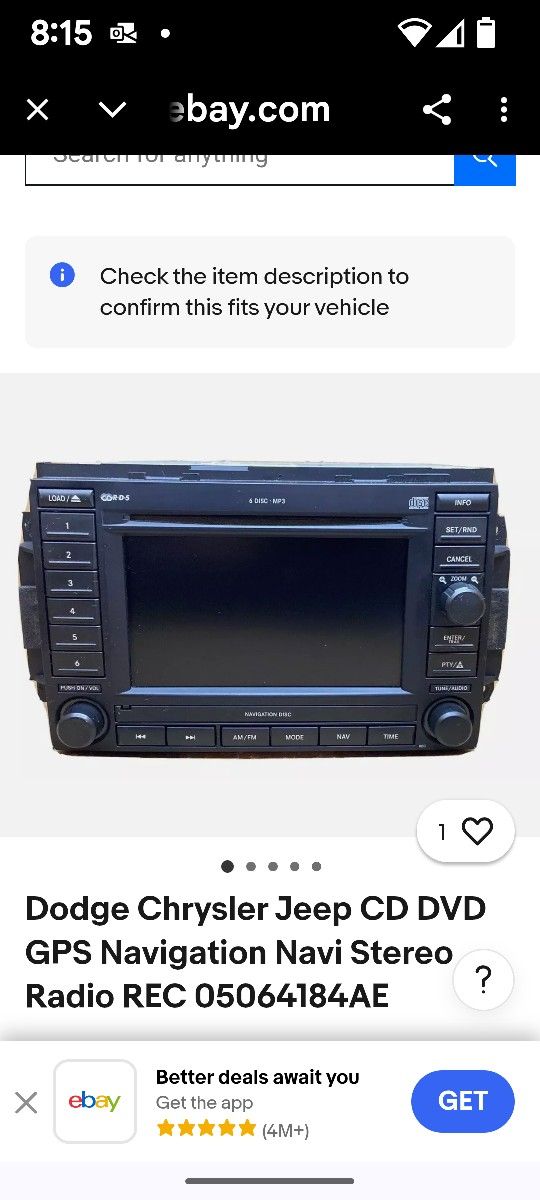 STEREO DODGE CHRYSLER JEEP 2007-2014
