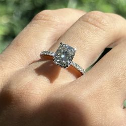 Lab Grown Diamond Cushion Engagement Ring