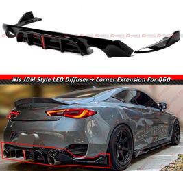 17-22 Infiniti Q60 Gloss Black Diffuser + Side Spats