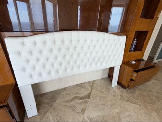 White Diamond-Tufted Headboard