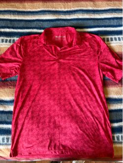 AriatTek Men's Red Patterned Polo