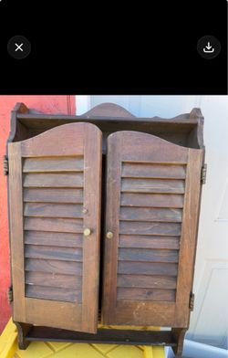 Antique Solid Wood Wall Cabinet – Shabby Chic / Farmhouse Project