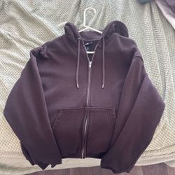 Brown H$M zip up hoodie men medium