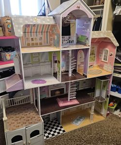 Large Wooden Dollhouse Multi-Story