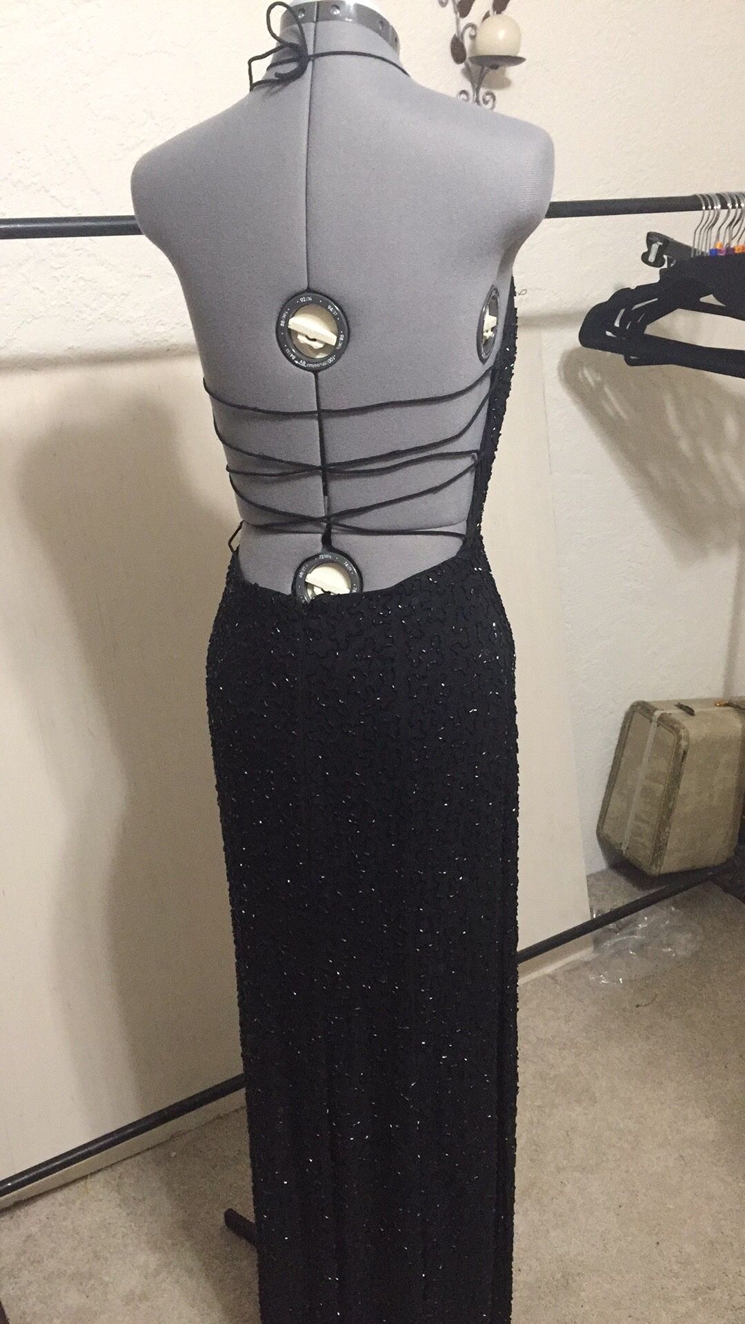 Size 4 black beaded formal dress