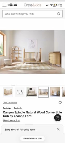 Canyon Spindle Natural Wood Crib