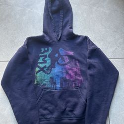 VTG Y2K Boy's Hanes Soft Sweats Blue BMX Bike Sweatshirt Size XXL