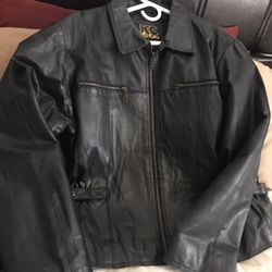 Large Ladies Leather Jacket Black 