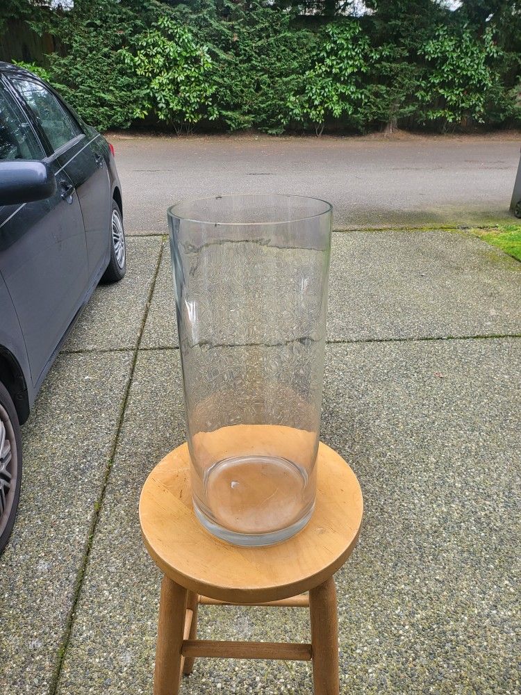 Giant Tall Glass Pillar Column Vase Decor