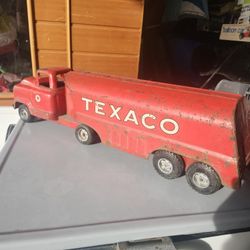 Buddy L Pressed Steel Texaco Fuel Tanker & Truck 23" Long Clean Graphics