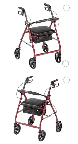 Brand New Drive Walker /  Rollator with Fold Up and Removable Back Support and Padded Seat, Red