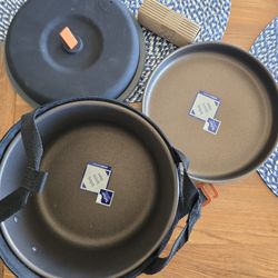 Gsi Outdoors Pinnacle 3 Piece Set 8" Pan, 2L Pot, Strainer Backpacking Nesting Pot