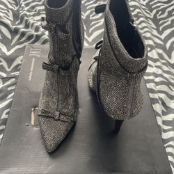 Grey and Black Sparkling Heels  size 8 in women