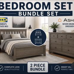 Bed Room Set Grey Wood Color