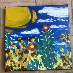 “Sunny Arizona” Original Acrylic Painting/8x8