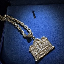 Last Supper Pendant 10k Gold W 10k Gold Rope Chain 