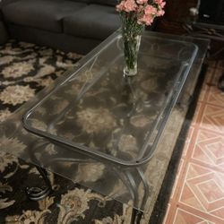 Vintage Glass Coffee Table 