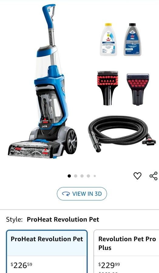BISSELL ProHeat 2X Revolution Pet Turbo Upright Carpet Cleaner.