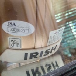 Joe Montana Signed Notre Dame Mini Helmet In Display Case With JSA Certificate Of Authenticity