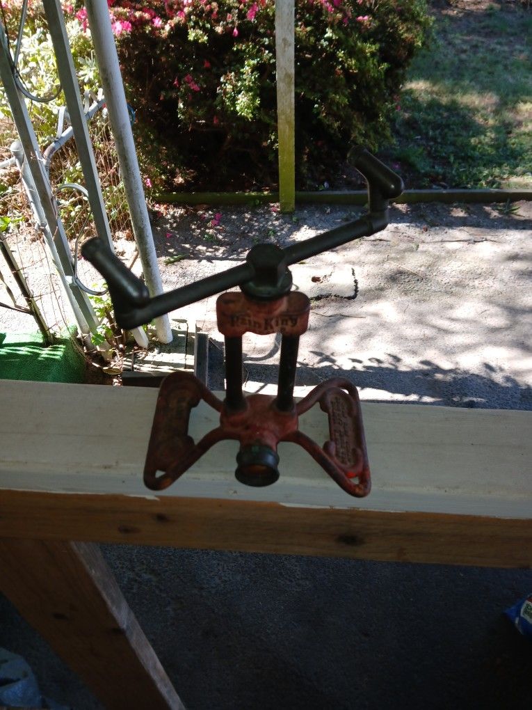 Vintage Sunbeam Rain King Cast Iron Model D Sprinkler Original Red Patina