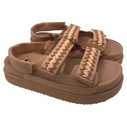 SheIn double crochet strap chunky light pink sandals women’s Size 10