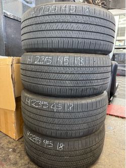 (4) 18” Hankook 235/45/18 used tires
