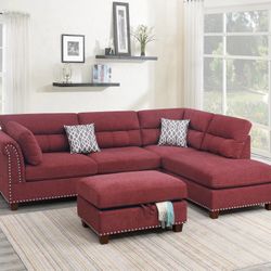 3-Pcs Sectional Set Color: Paprika Red New In A Box.   ⚡️  Juego De Sofas En Venta Color Rojo   