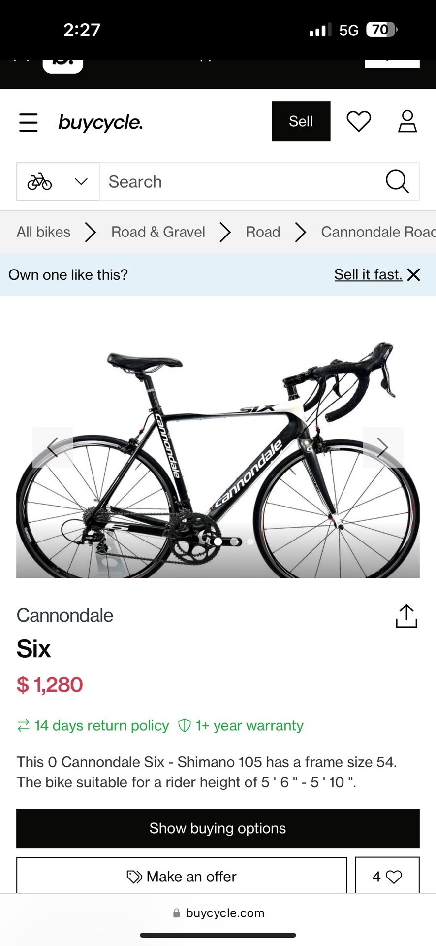 2014 Cannondale SuperSix EVO 6