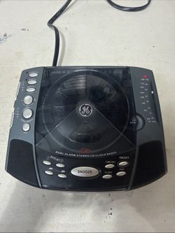 Vintage GE 7-4897A Dual Alarm Stereo CD Clock Radio AM/FM Snooze Tested & Works