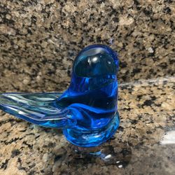 Leo Ward Glass Bluebird, Signed And Dated 1994