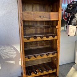 Solid Wood Wine Rack Kitchen Cabinet